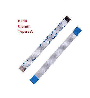 Flexible Flat Cable FFC (8 Pin) 0.5mm Pitch 80mm (Type: A)