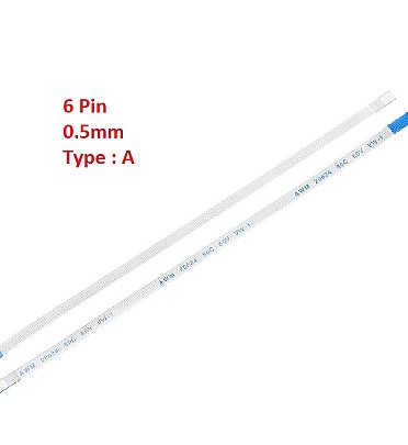 Flexible Flat Cable FFC (6 Pin) 0.5mm Pitch 250mm (Type: A)