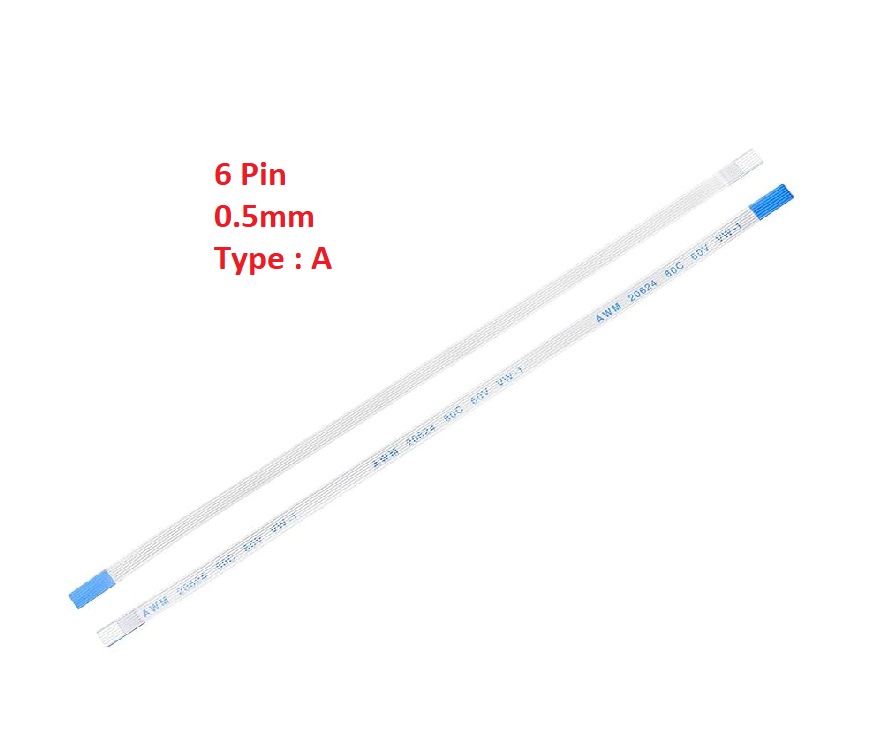 Flexible Flat Cable FFC (6 Pin) 0.5mm Pitch 250mm (Type: A)