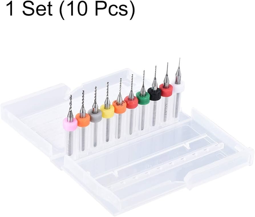 PCB Micro End Mill Bit Set 0.3:1.2mm for CNC (10Pcs)