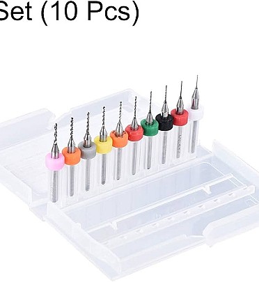 PCB Micro End Mill Bit Set 0.3:1.2mm for CNC (10Pcs)