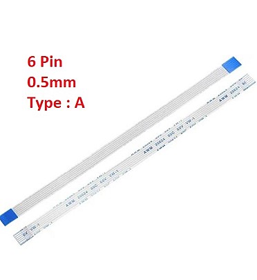 Flexible Flat Cable FFC (6 Pin) 0.5mm Pitch 100mm (Type: A)