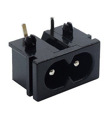 AC Power Socket 2Pins Male Right Angle Connector on PCB For Radio Cable (AC-019D)