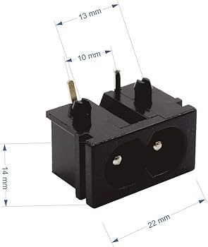AC Power Socket 2Pins Male Right Angle Connector on PCB For Radio Cable (AC-019D)