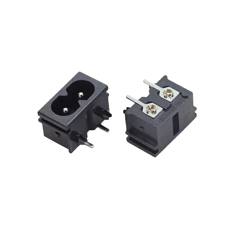 AC Power Socket 2Pins Male Right Angle Connector on PCB For Radio Cable ...