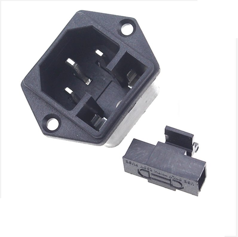 AC Power Socket 3Pins Plug Male Connector With Fuse – Panel Mount (AC-03)