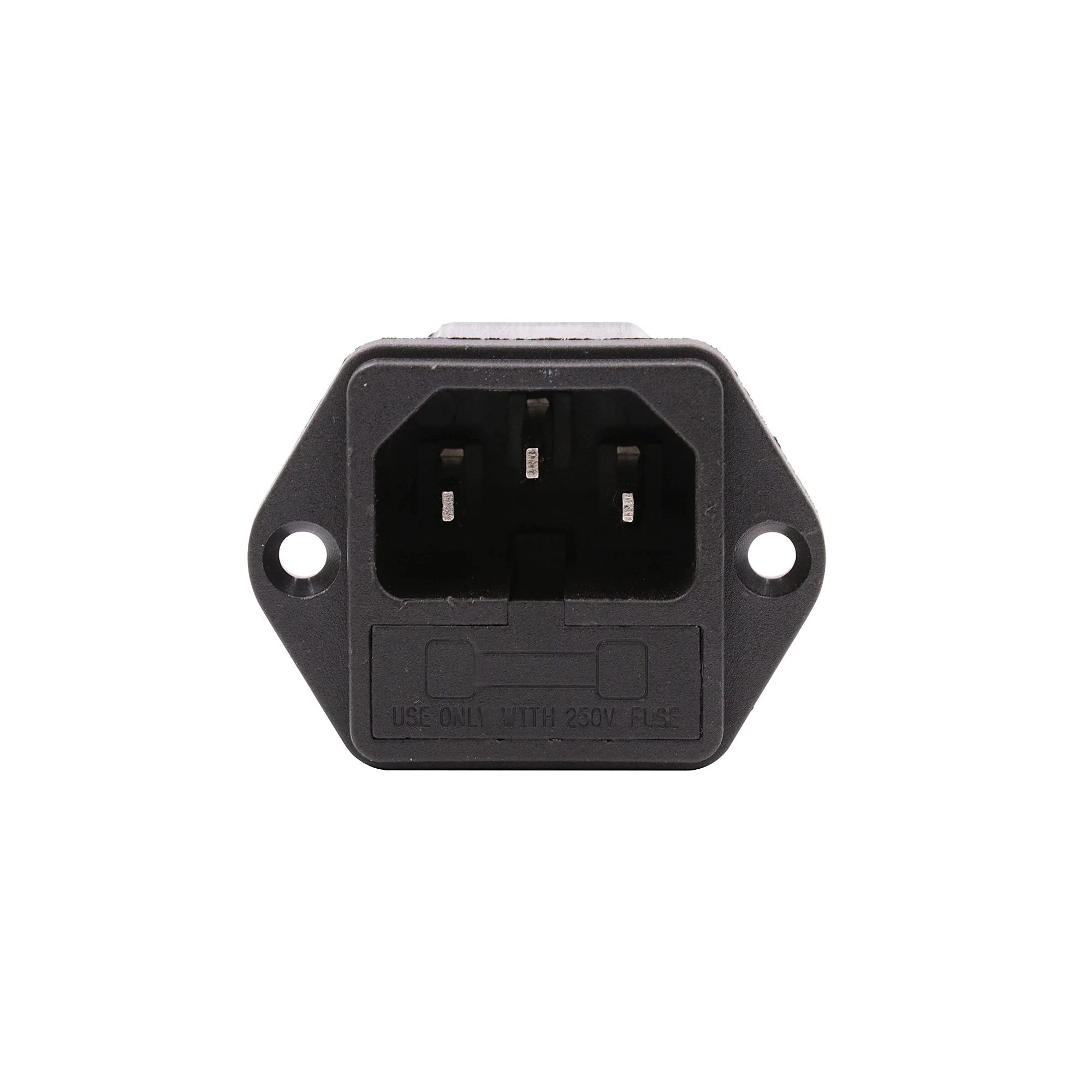 AC Power Socket 3Pins Plug Male Connector With Fuse – Panel Mount (AC-03)