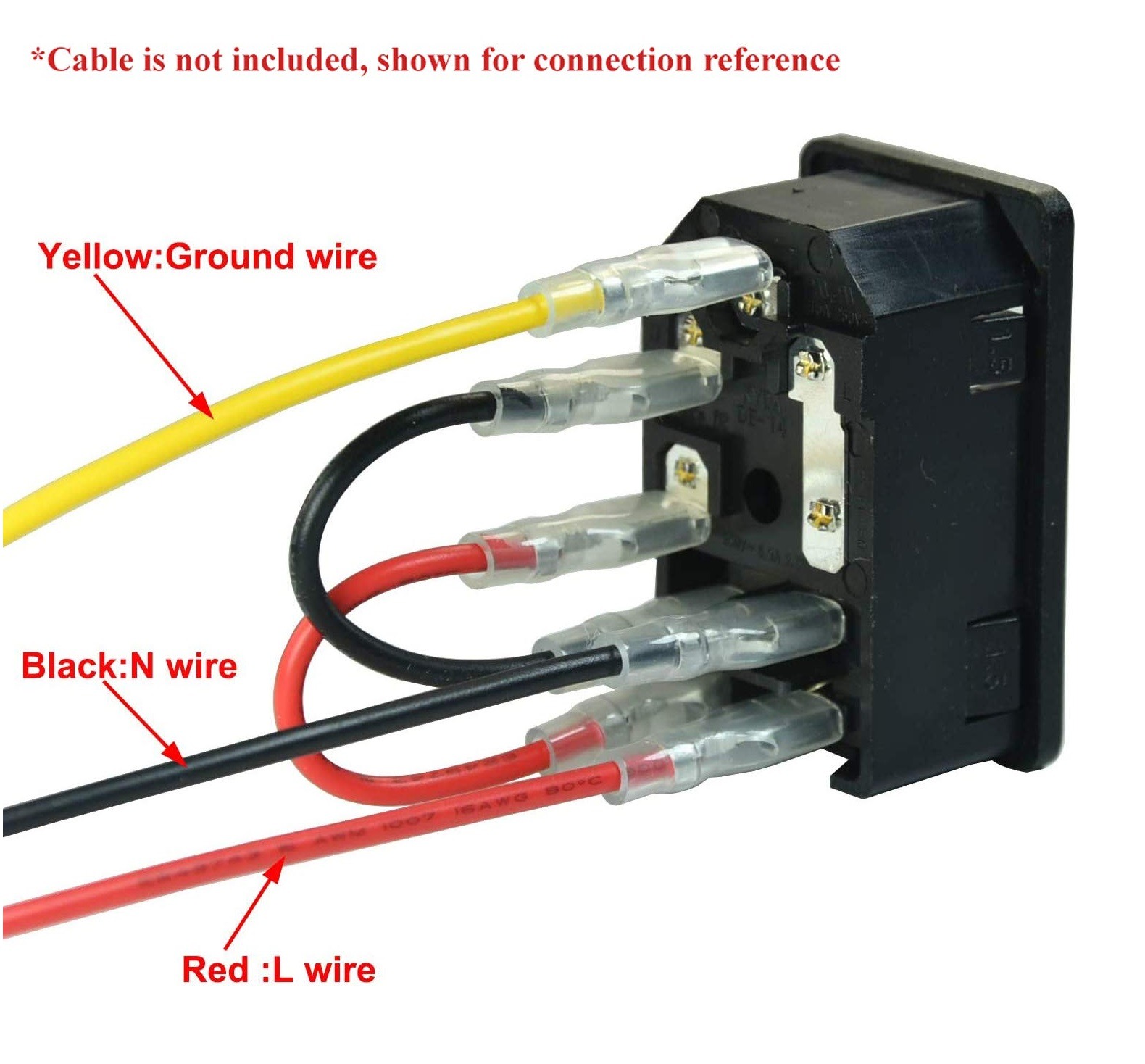AC Power Socket Panel Mount Inlet With Fuse Holder And Switch (AC-01A)