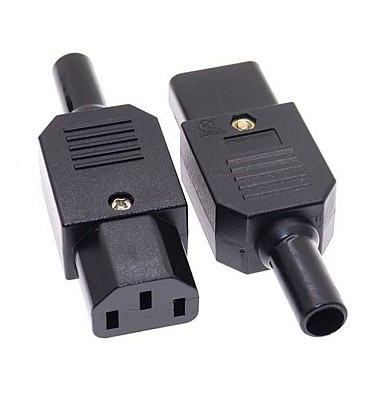 AC Power Plug Female 3Pins For Cable (250V - 10A)