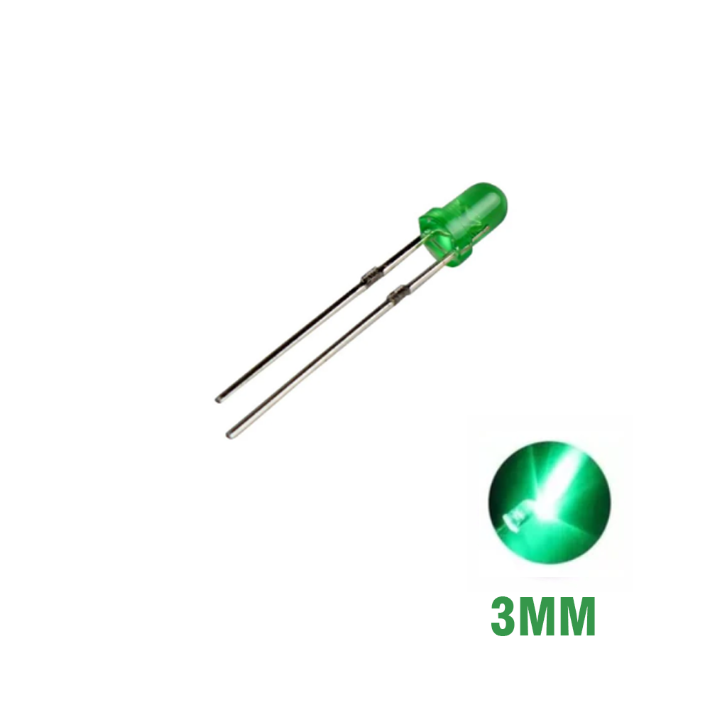 LED Green 3mm -2Pin