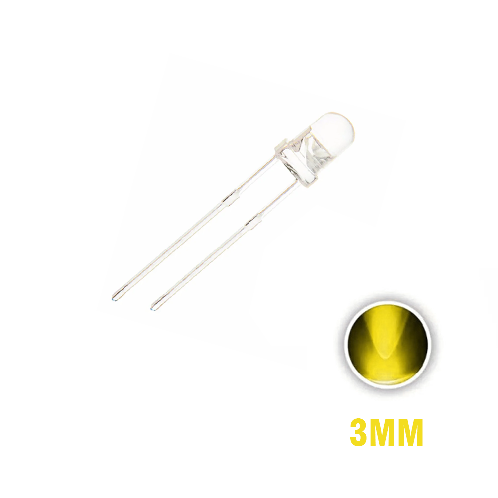 LED Yellow Clear 3mm -2Pin