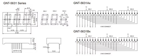 Three Digit 7 Segment (0.56 Inch) Com.Cathode - RED - MPE5361AS