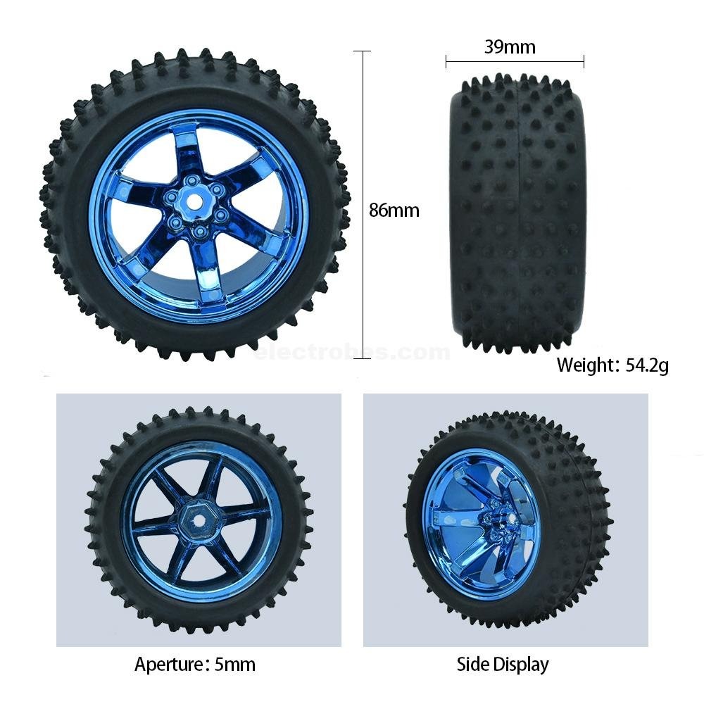 Robot Wheel Blue Off Road 85x38mm For Robot Without Coupler