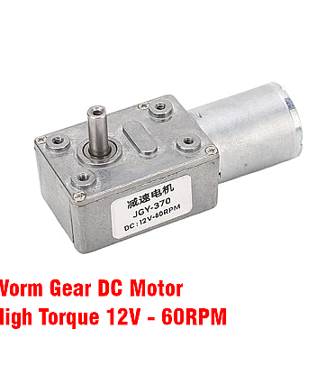 Worm Gear DC Motor for miniature Winches (60RPM - 12V) High Torque Reduction Gearbox