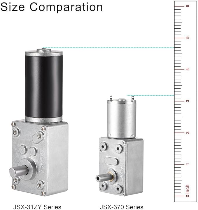 Worm Gear DC Motor for miniature Winches (60RPM - 12V) High Torque Reduction Gearbox