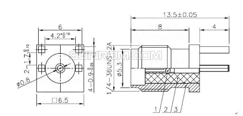 SMA FeMale Connector 1.6mm Jack Through-Hole for PCB Mount RF Connectors