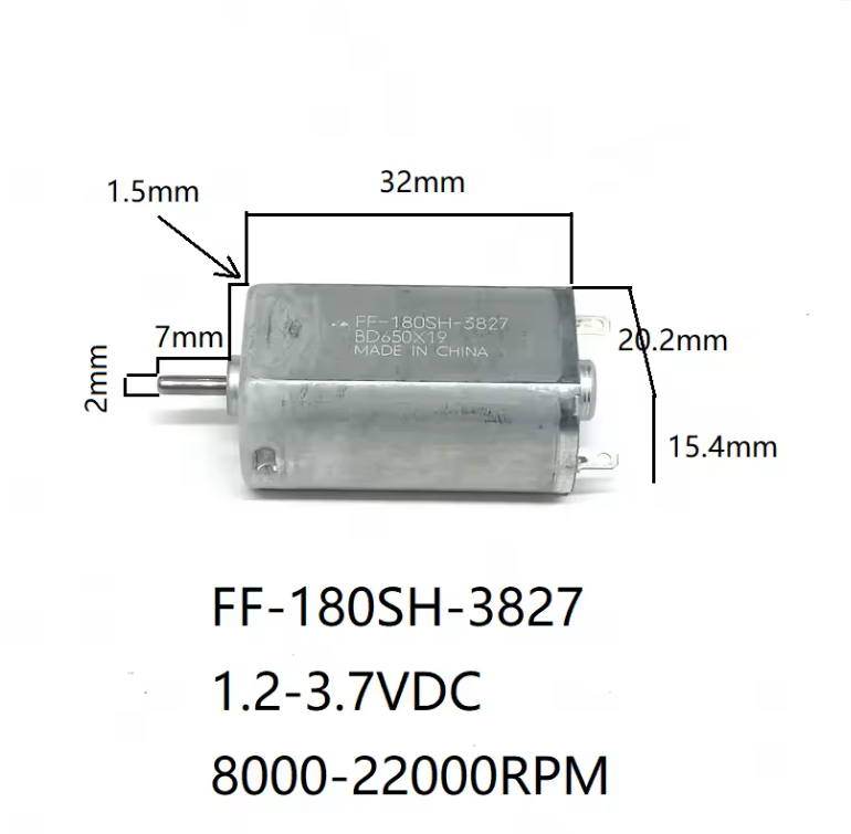 DC Motor (FF-180SH-3827 -  3.7V) High Speed Metal Brush Motor For Electric Toothbrush/Electric Hair Clipper