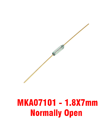 Mini Reed Switch Glass MKA07101 (1.8x7mm) N.O (Magnetic Switch) 1Pcs