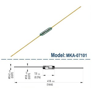 Mini Reed Switch Glass MKA07101 (1.8x7mm) N.O (Magnetic Switch) 1Pcs