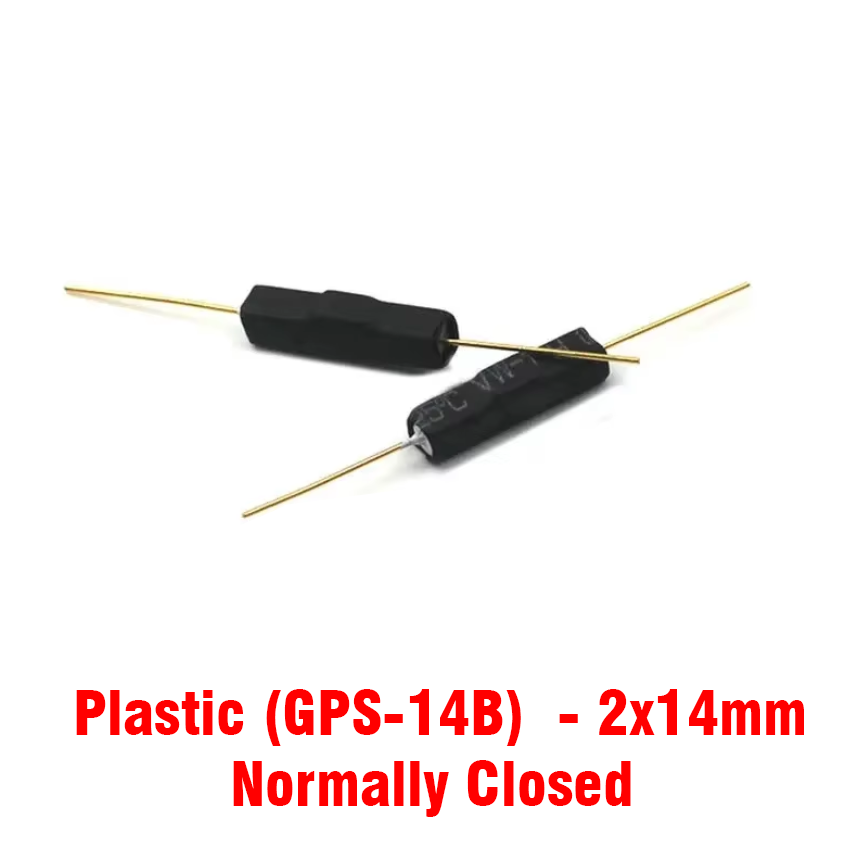 Reed Switch Plastic GPS-14B (2x14mm) N.C (Magnetic Switch) 1Pcs