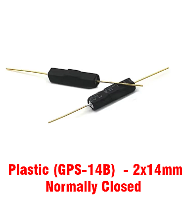 Reed Switch Plastic GPS-14B (2x14mm) N.C (Magnetic Switch) 1Pcs