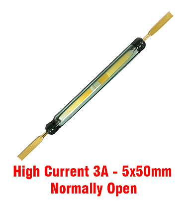 Reed Switch Glass High Current (5x50mm) N.O (Magnetic Switch) 1Pcs