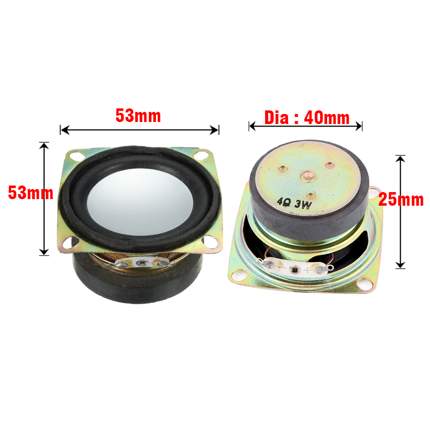 Speaker 3W - 4 Ohm - 53x53x25mm -1Pcs