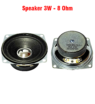 Speaker 3W - 8 Ohm - 66x66x28mm -1Pcs