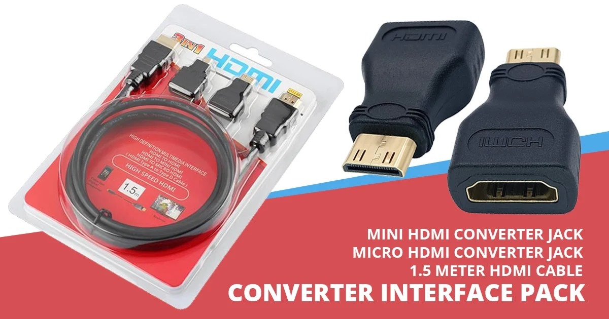 3in1 HDMI to HDMI/Mini/Micro HDMI Adaptor Cable Kit HD 1.5Meter For Tablet PC TV