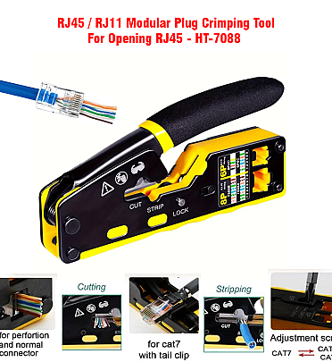 RJ45 / RJ11 Modular Plug Crimping Tool For Opening RJ45 (HT-7088)