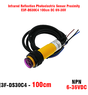 E3F-DS30C4 (15 : 100cm) Infrared Reflection Photoelectric Proximity Sensor - DC 6V-36V