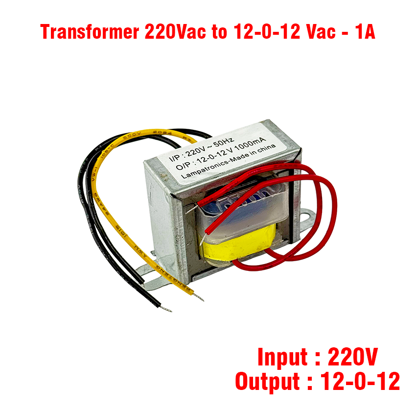 Transformer 220Vac to 12-0-12 Vac (1A)