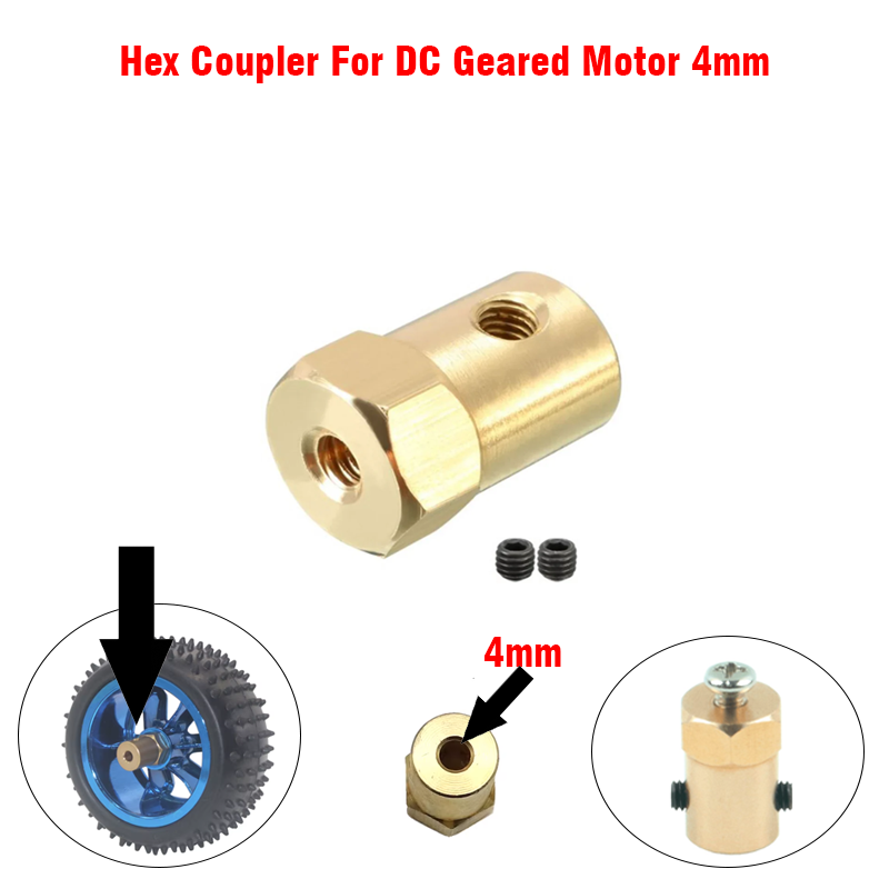 Hex Coupler For DC Geared Motor 4mm