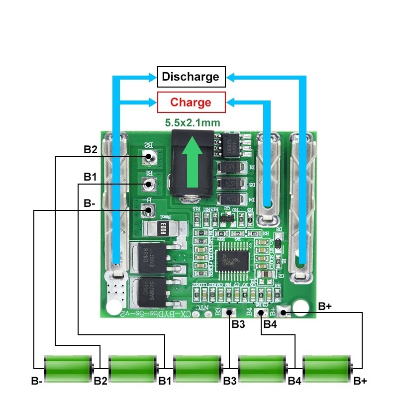 BMS 5S (21V - 20A) Lithium Battery Protection Module For Electric Tools and Drill