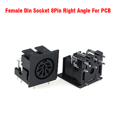 Female Din Socket 8Pin Right Angle For PCB