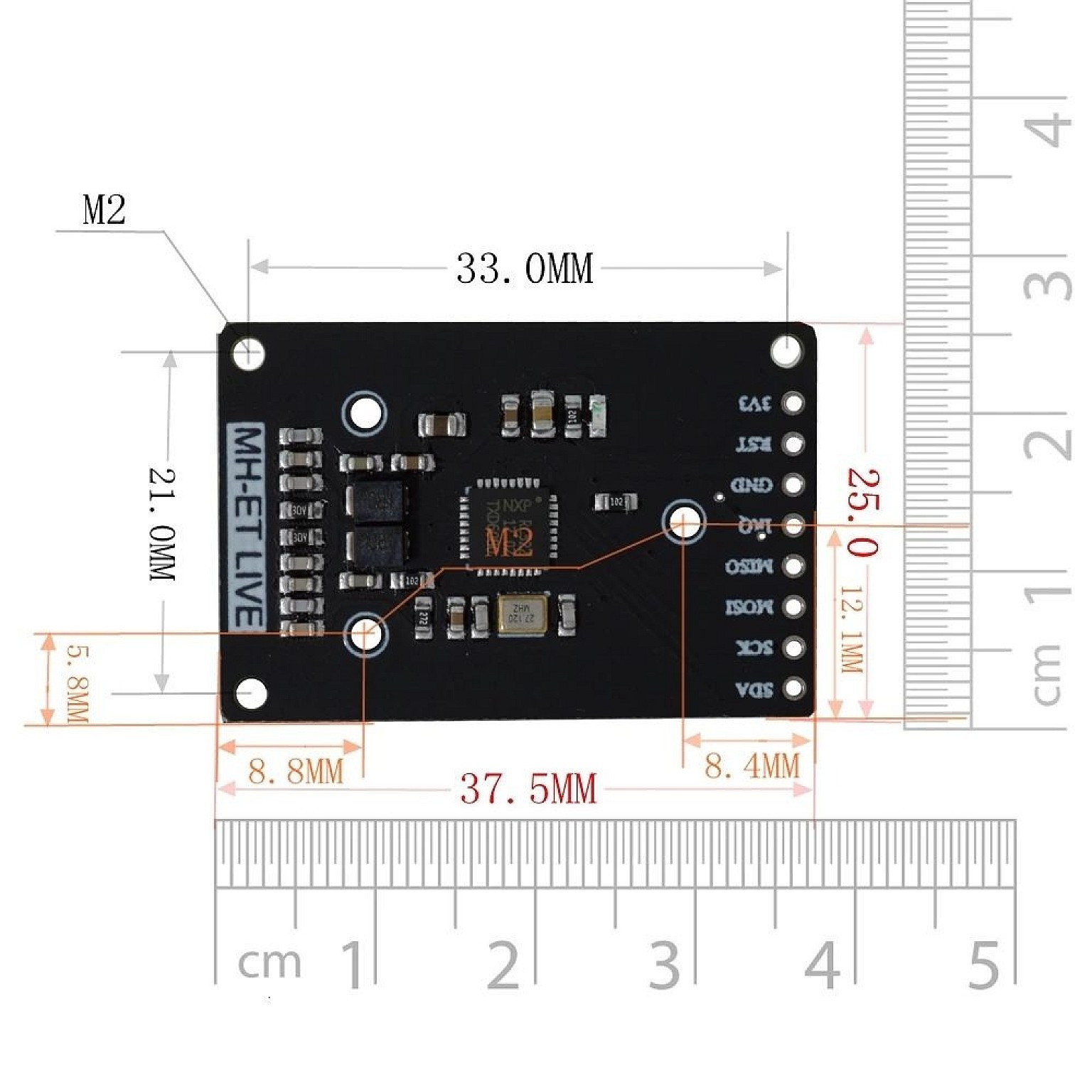 Mini RFID Module 13.56MHz Read-Write Card Chip MF RC522 (HW-868) With Card and Tag