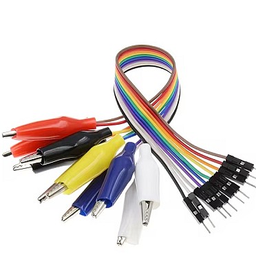 Male Head Jumper Wire 30cm to Crocodile Alligator Clip 10pin