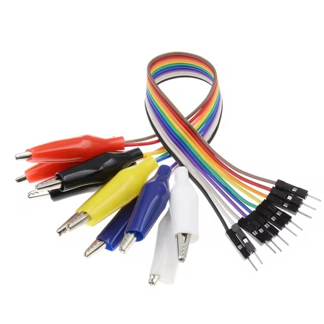 Male Head Jumper Wire 30cm to Crocodile Alligator Clip 10pin