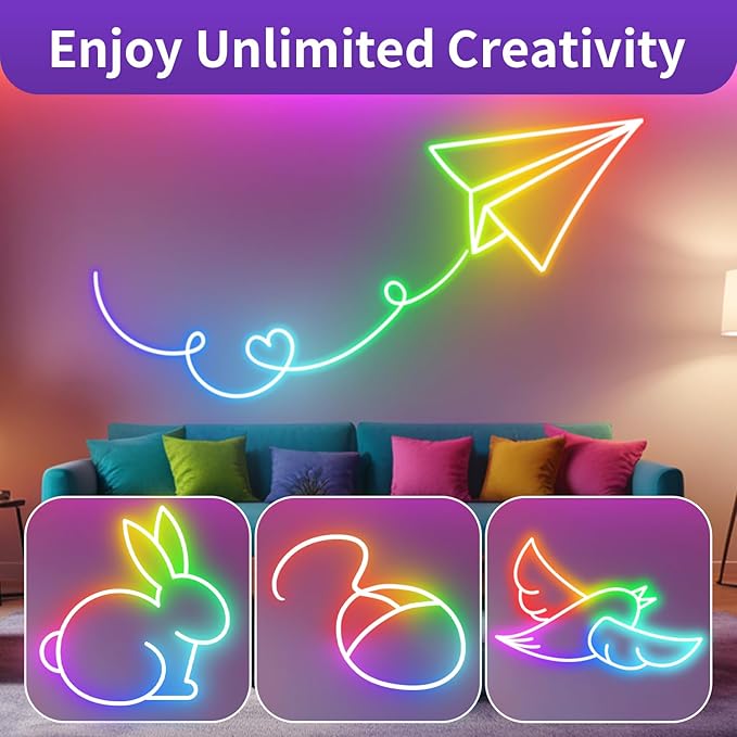 Smart Color Neon Flexible LED Strip Rope Light  (Soft Multi Color) 5VDC