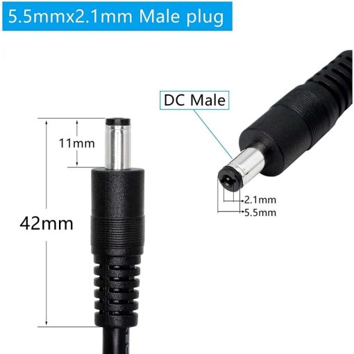 DC Plug Power Adapter Cable Male to Male - 30cm - 5.5mm x 2.1mm