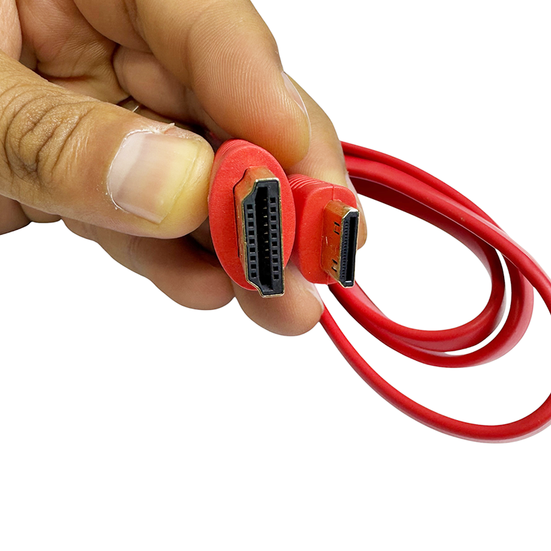 Mini HDMI to HDMI Cable 1.5Meter - Red Color - High-Quality