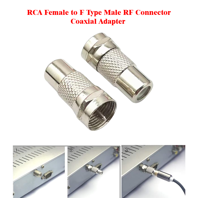 RCA Female to F Type Male RF Connector Coaxial Adapter