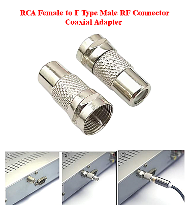 RCA Female to F Type Male RF Connector Coaxial Adapter