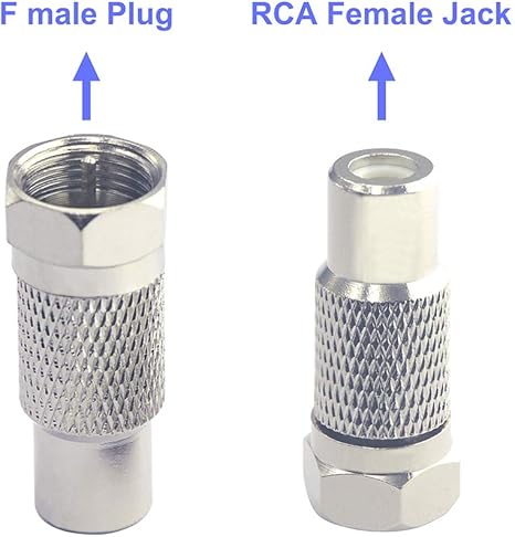 RCA Female to F Type Male RF Connector Coaxial Adapter