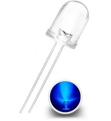 LED Blue Clear 10mm -2Pin