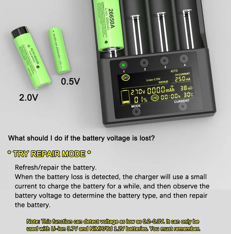 LiitoKala Lii-600 LCD Battery Charger and Capacity Tester 4 Slots For (Li-ion 3.7V) (NiMH&NiCd 1.2V)