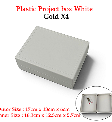 Plastic Project box White Gold X4 (17cm x 13cm x 6cm)