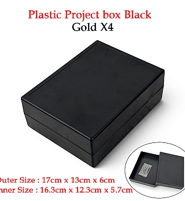 Plastic Project box Black Gold X4 (17cm x 13cm x 6cm)