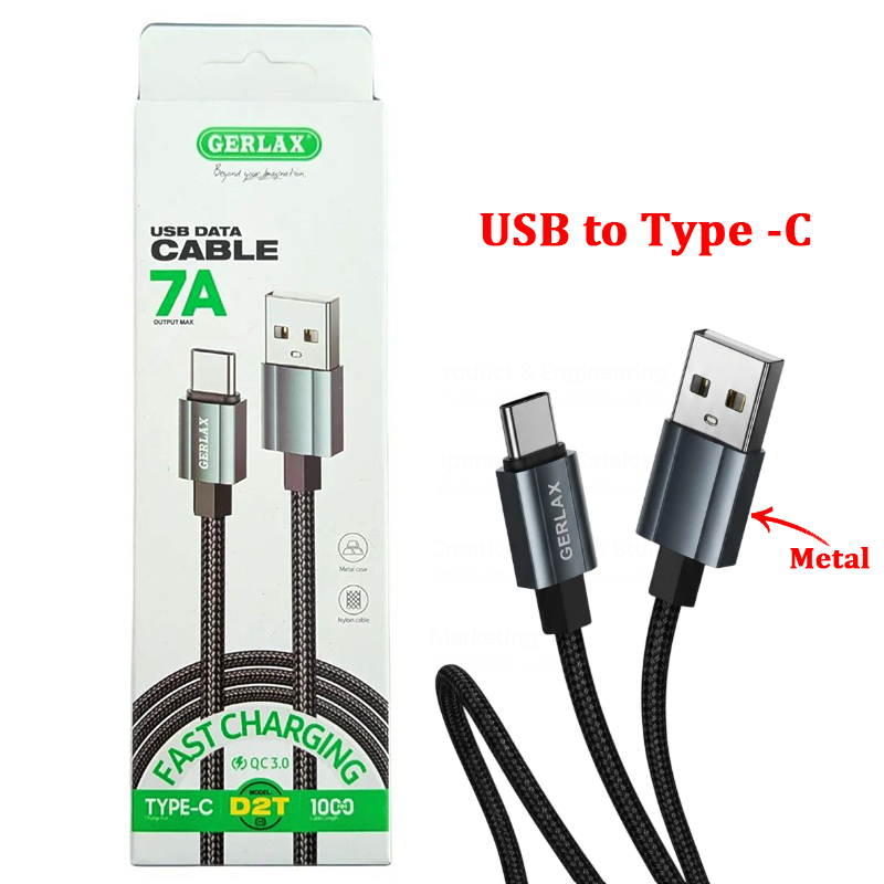 GERLAX Type-C USB TO USB Data Cable 1Meter - D2T - 7A