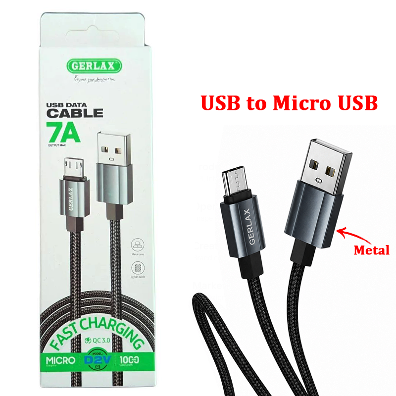 GERLAX Micro USB TO USB Data Cable 1Meter - D2V - 7A